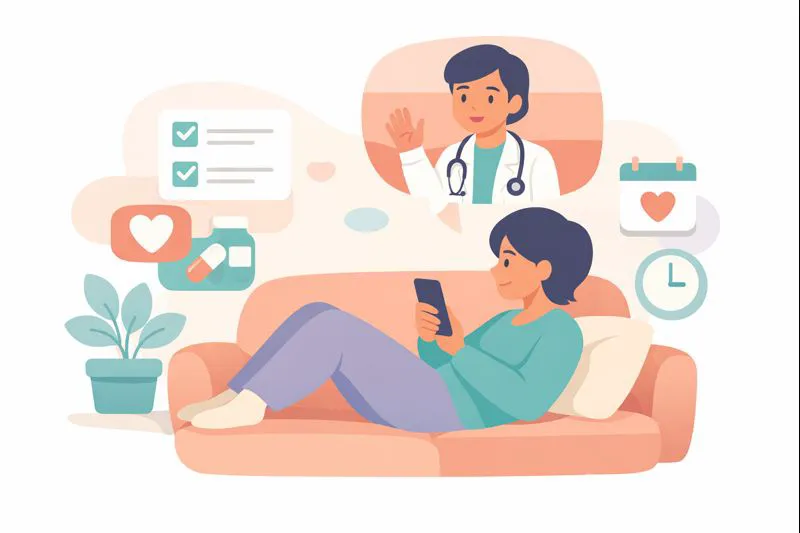 Continuo Health Process - Doctor video consultation with patient at home